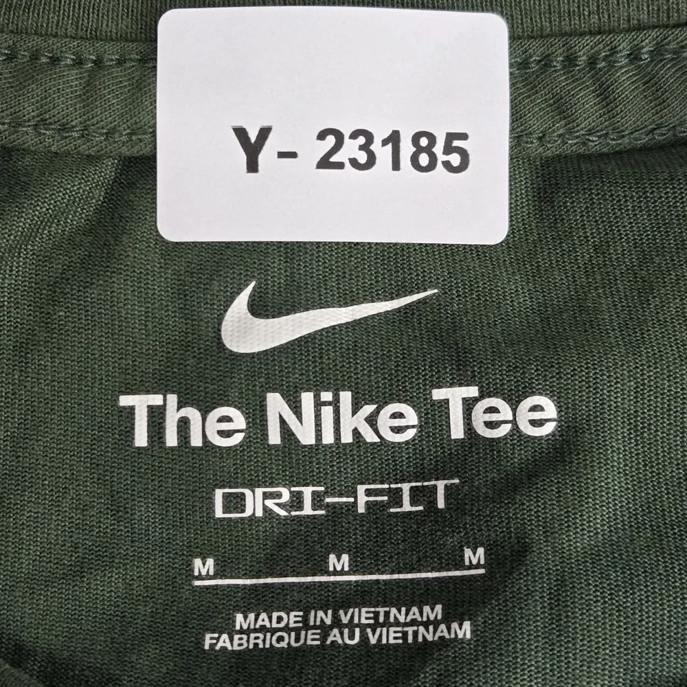 Nike Men Shirt M Green King Me Lebron James Embroidery Dri-Fit Logo Short Sleeve